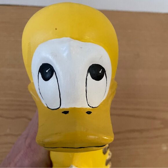 Vtg Donald Duck Ceramic Figurine Yellow Raincoat Black Boots Hand Painted Disney - Picture 5 of 9